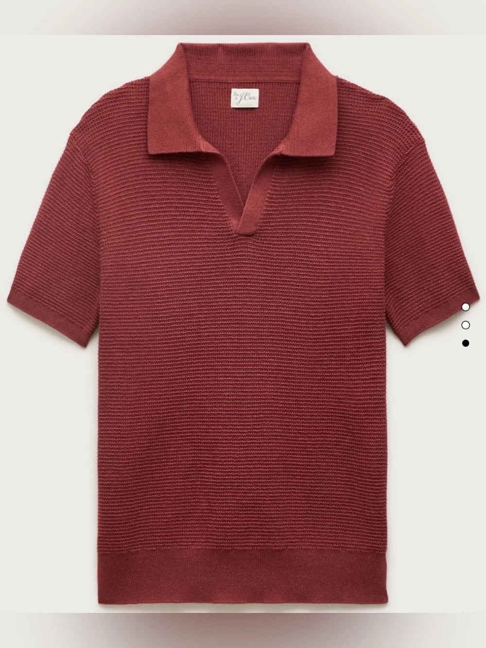 J. Crew Short-sleeve cotton waffle-knit johnny-collar sweater-polo NWOT